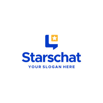 Modern Flat colorful STARSCHAT logo design