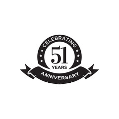 51th years anniversary emblem logo design