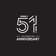 51th years anniversary emblem logo design