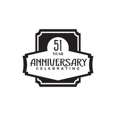 51th years anniversary emblem logo design