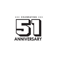 51th years anniversary emblem logo design