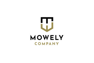 Initials Letter MW Badge logo design vector inspiration.