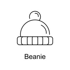 Beanie vector outline icon for web design isolated on white background