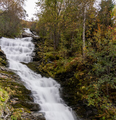 Waterfall Hole in the village of Geiranger, Norway