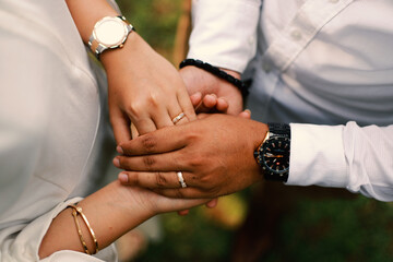 Wedding rings symbol love family. A pair of simple wedding rings