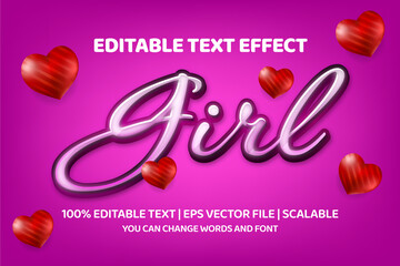 girly editable text style effect