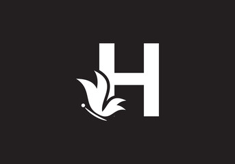 this is a creative letter H add butterfly icon design