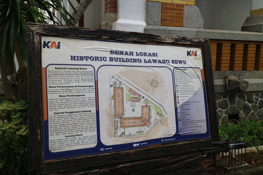 Editorial image of the area map in historic building lawang sewu in semarang city central java Indonesia