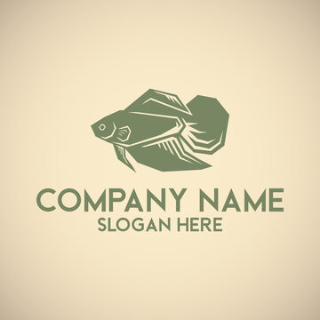 vintage logo template of betta fish, this simple and cool image is perfect for betta fish farm logo or for ornamental fish shop logo. Also suitable for t-shirt and merchandise design