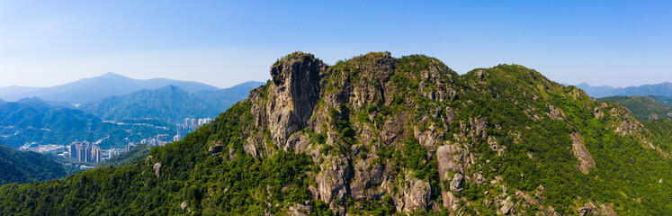Lion rock mountain in Hong Kong city