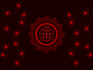 2d illustration Abstract futuristic electronic circuit technology background