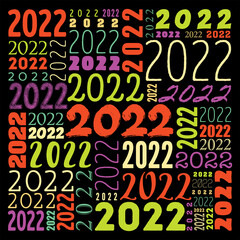 2022 number celebration design template, Happy new year concept background