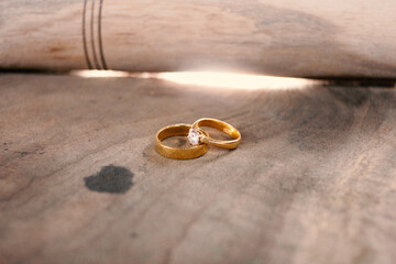 Wedding rings symbol love family. A pair of simple wedding rings