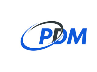 PDM letter creative modern elegant swoosh logo design