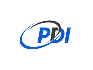 PDI letter creative modern elegant swoosh logo design