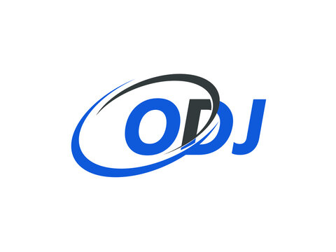 ODJ letter creative modern elegant swoosh logo design