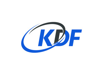 KDF letter creative modern elegant swoosh logo design
