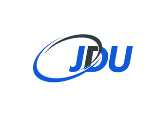 JDU letter creative modern elegant swoosh logo design