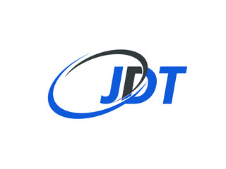 JDT letter creative modern elegant swoosh logo design