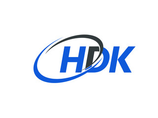 HDK letter creative modern elegant swoosh logo design