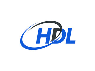 HDL letter creative modern elegant swoosh logo design