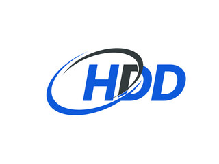HDD letter creative modern elegant swoosh logo design