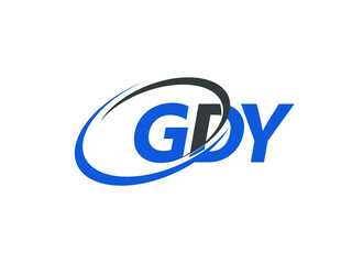 GDY letter creative modern elegant swoosh logo design - obrazy, fototapety, plakaty