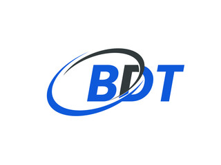 BDT letter creative modern elegant swoosh logo design