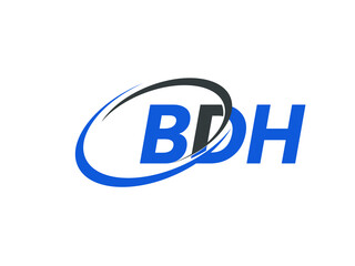 BDH letter creative modern elegant swoosh logo design