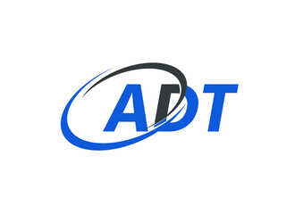 ADT letter creative modern elegant swoosh logo design