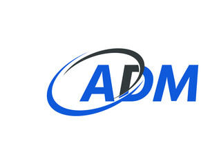 ADM letter creative modern elegant swoosh logo design