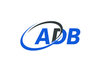 ADB letter creative modern elegant swoosh logo design