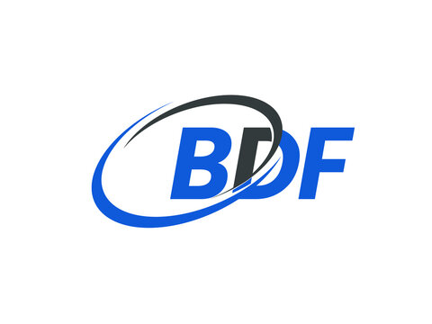 BDF letter creative modern elegant swoosh logo design