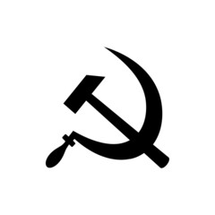 hammer and sickle isolated on white background, vector. hammer and sickle isolated on white background. Soviet Union proletarian solidarity