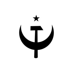 hammer and crescent moon socialist symbol