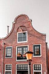 Street view and traditional Dutch buildings in the historic center of Utrecht, Netherlands