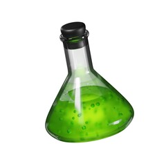 Chemistry Glass Flask 3D Icon. 3D illustration.