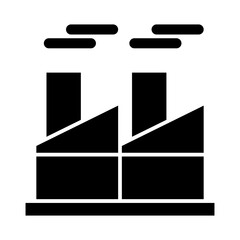Factory with pollution icon