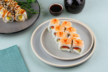 fresh traditional japanese sushi roll