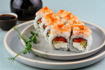 fresh traditional japanese sushi roll