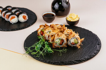 fresh traditional japanese sushi roll