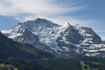 Fototapeta premium Mönch mountain and glacier from iseltwalt