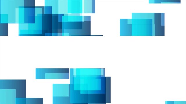 Blue squares abstract tech geometric minimal motion background. Seamless looping. Video animation Ultra HD 4K 3840x2160