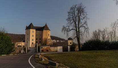 Castle Steyregg near Linz was built in the 11th and 12th century. Steyregg, Austria, 