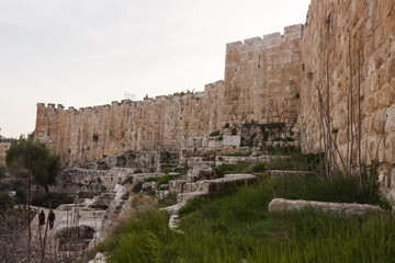 Fototapeta premium View of the south wall of the old city of Jerusalem