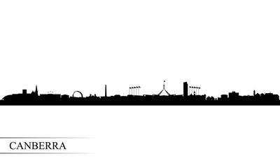 Canberra city skyline silhouette background - 474251194