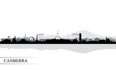 Canberra city skyline silhouette background - 474251195
