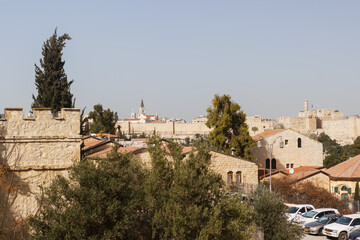 Fototapeta na wymiar View of hills and city of israel