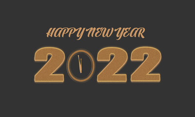 2022 Golden Glitter font Numbers PNG