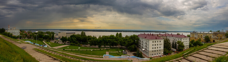 Panoramic view of the square of glory. Samara, Russia.